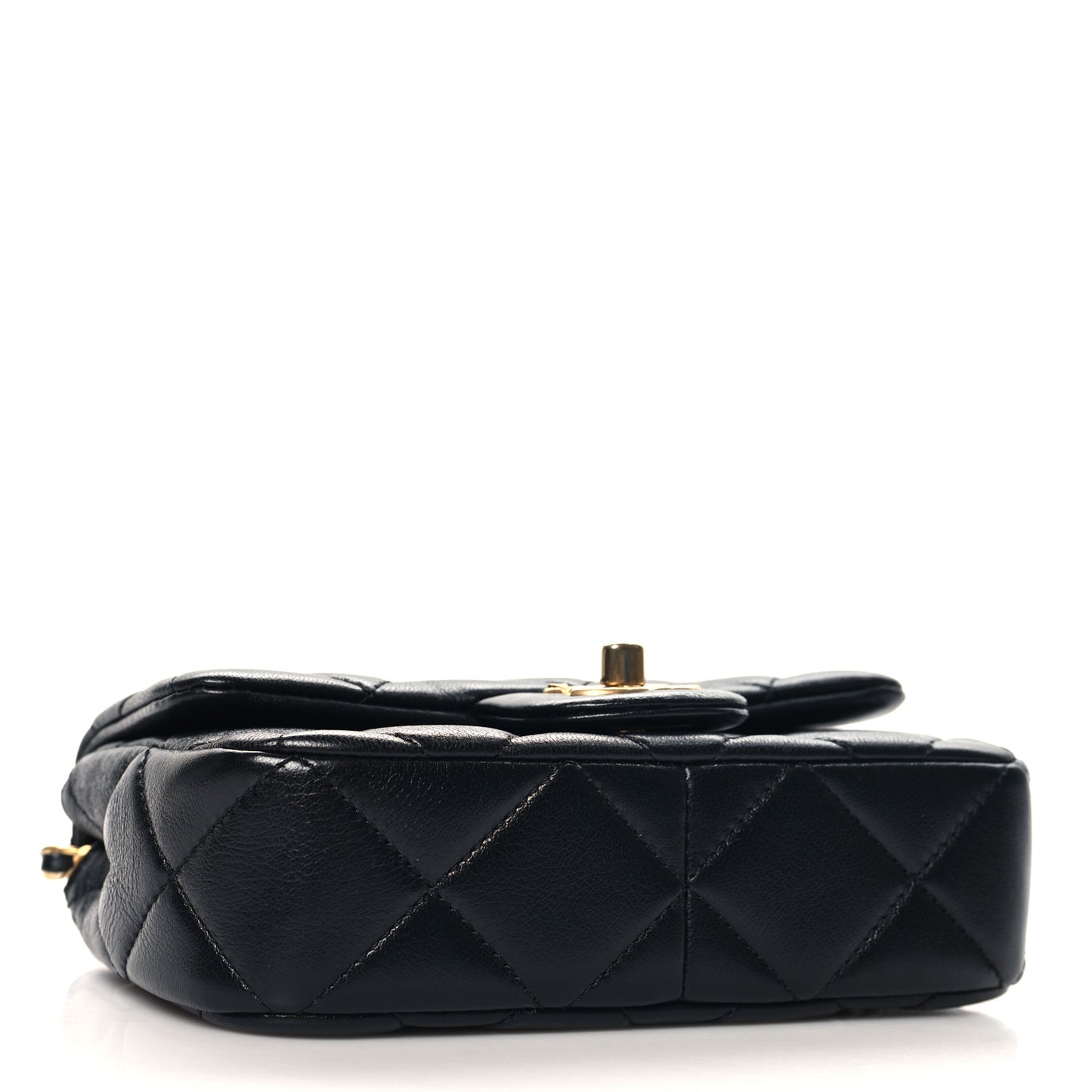 Lambskin Quilted Pearl Small Flap Black