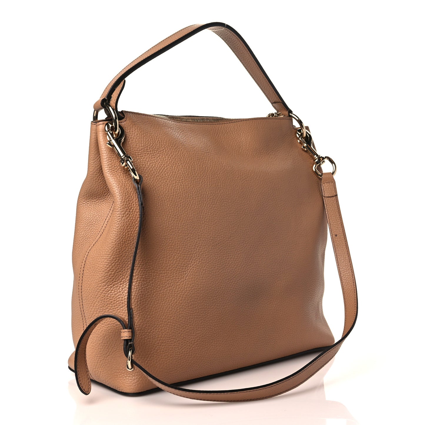 Pebbled Calfskin Large Soho Hobo Camelia