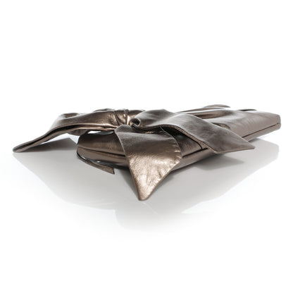 Valentino Garavani Metallic Nappa Bow Clutch Sasso 4 of 7