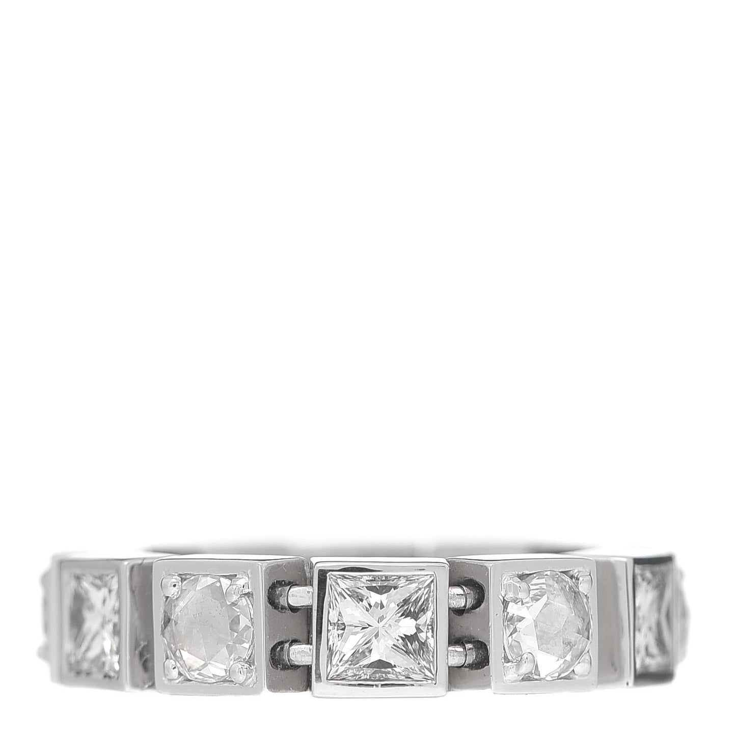18K White Gold Diamond T Line Band Ring 49 5