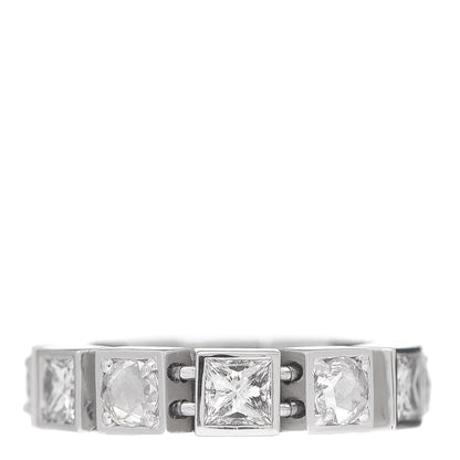 Tiffany 18K White Gold Diamond T Line Band Ring 49 5 1 of 6