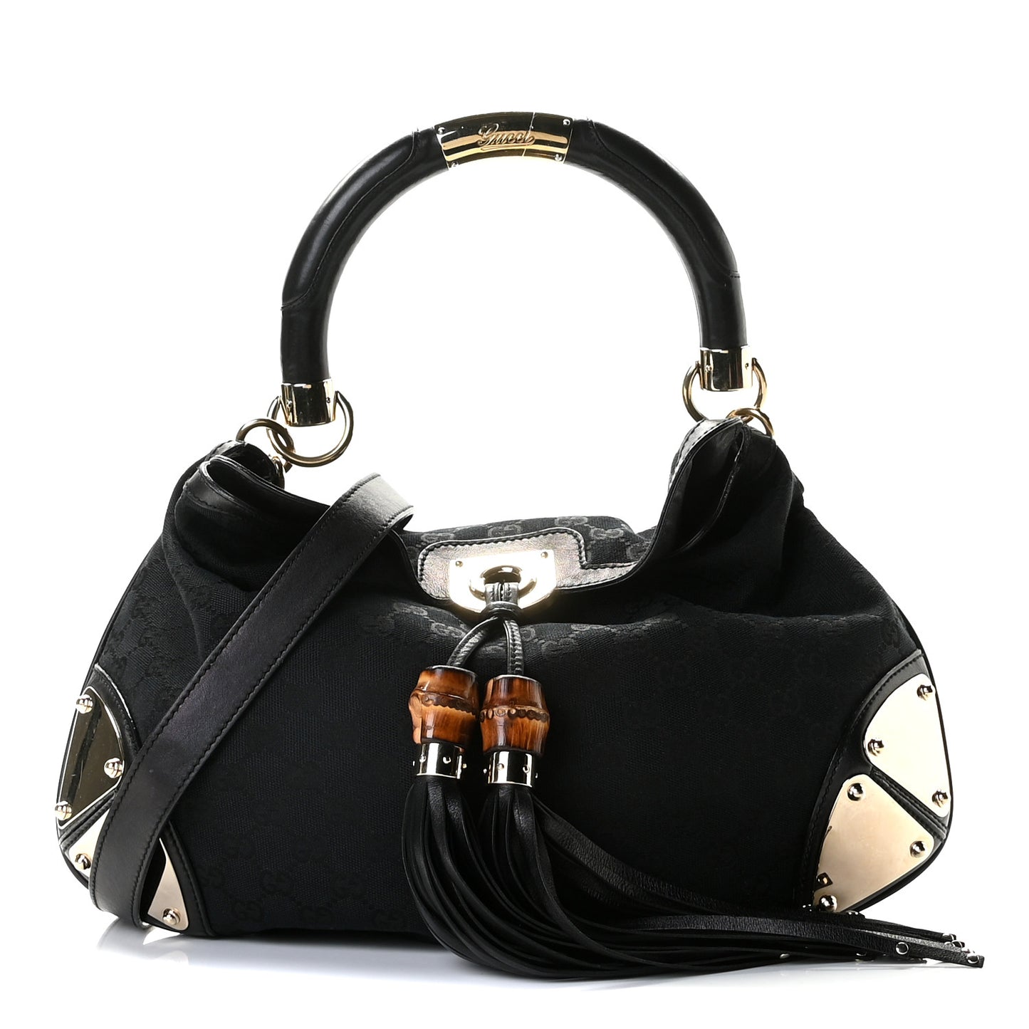 Monogram Medium Indy Top Handle Hobo Black