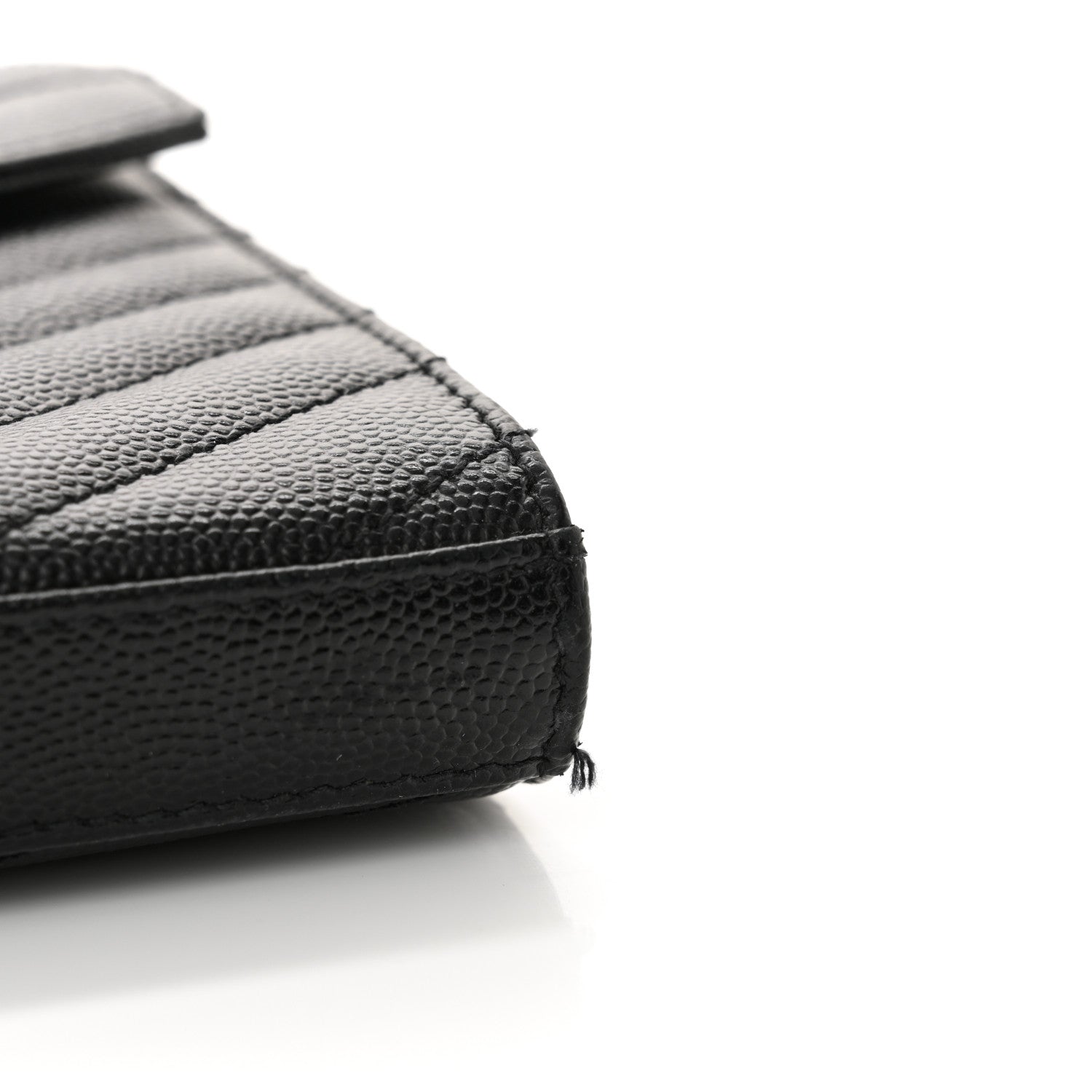 Saint Laurent Grain De Poudre Matelasse Chevron Monogram Chain Wallet Black 14 of 14