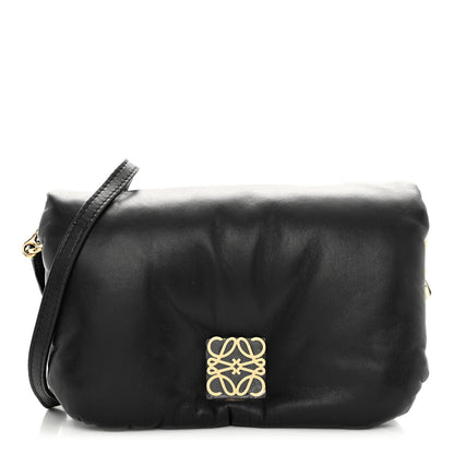 Loewe Shiny Nappa Lambskin Mini Goya Puffer Bag Black 1 of 10