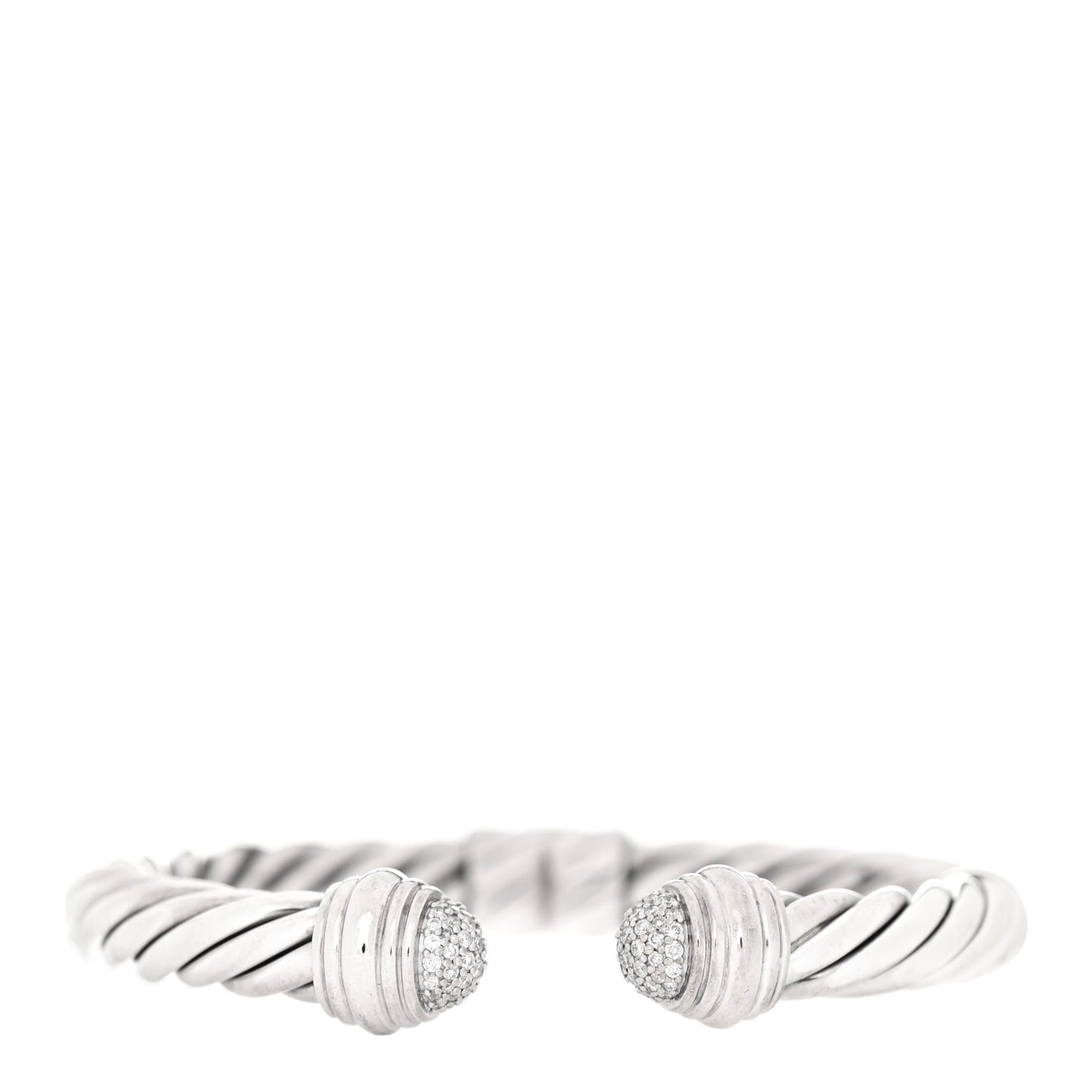 Sterling Silver Diamond 8.5mm Cable Classics Bracelet