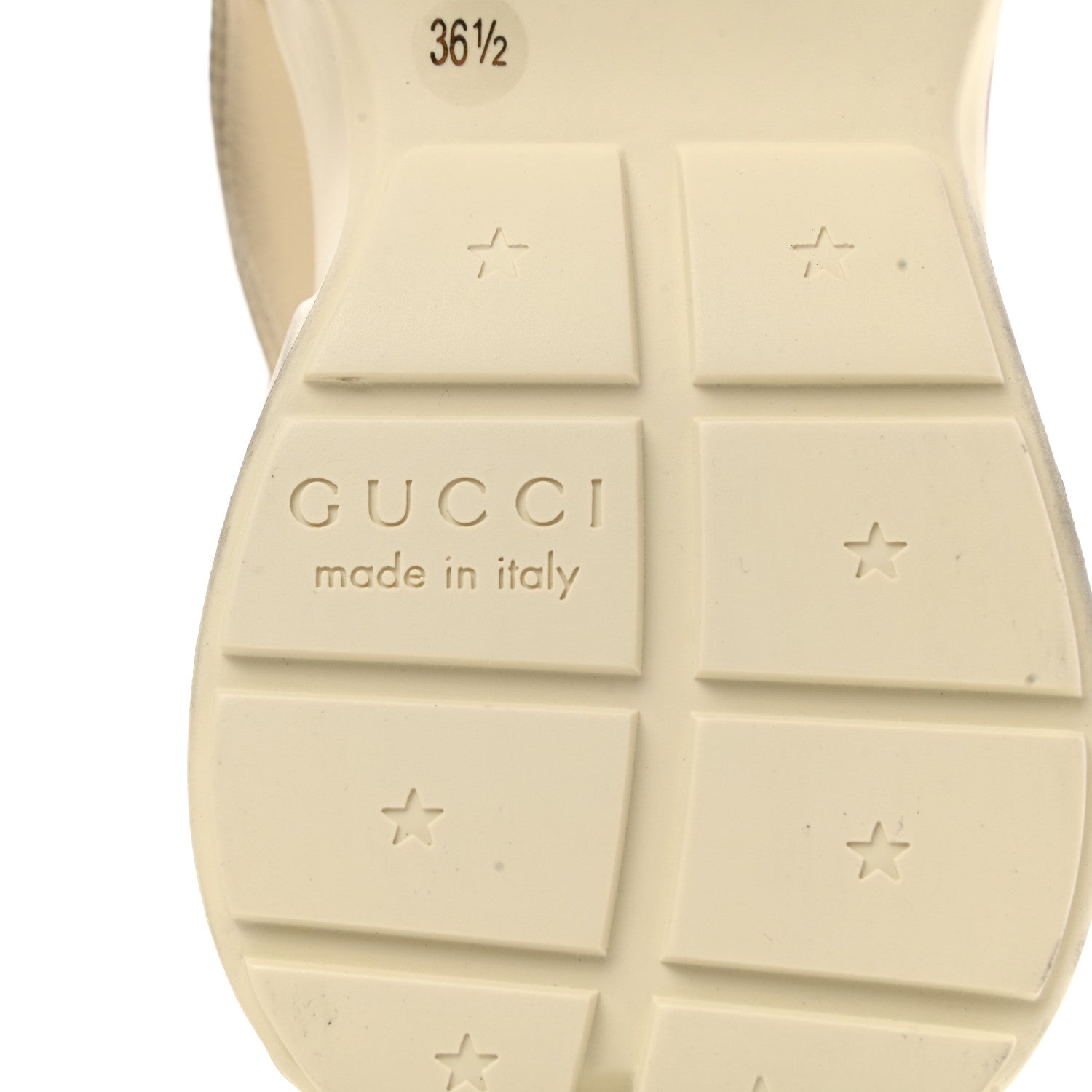 Gucci Calfskin Mouth Print Womens Rhyton Sneakers 36.5 Ivory 7 of 9