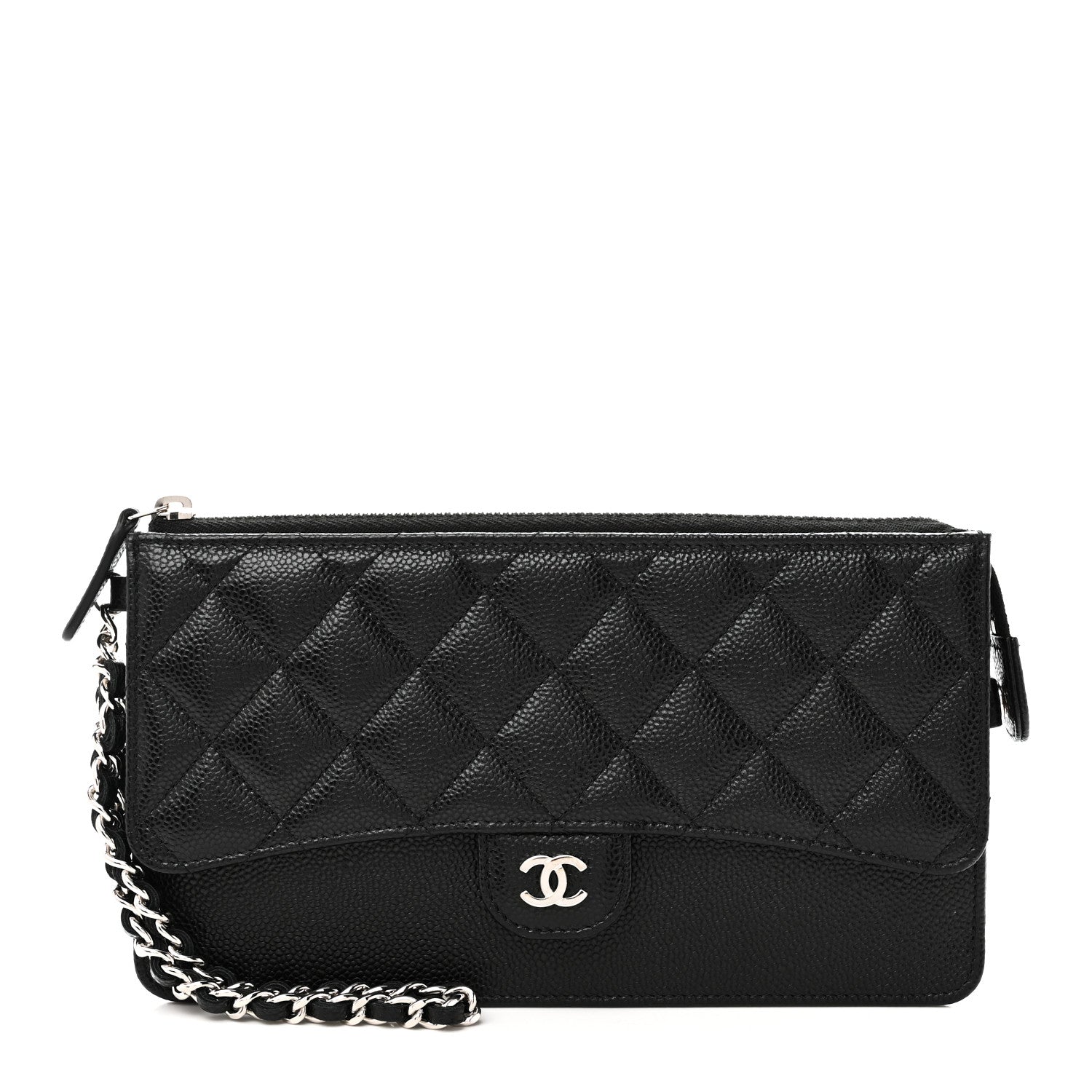 Chanel Caviar Quilted Classic Pouch With Handle Black 1 of 10