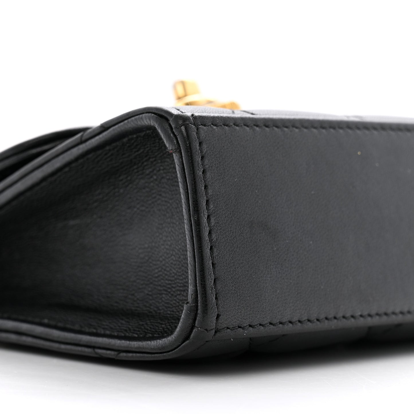 Lambskin Plexiglass Quilted Coco Love Clutch With Chain Black