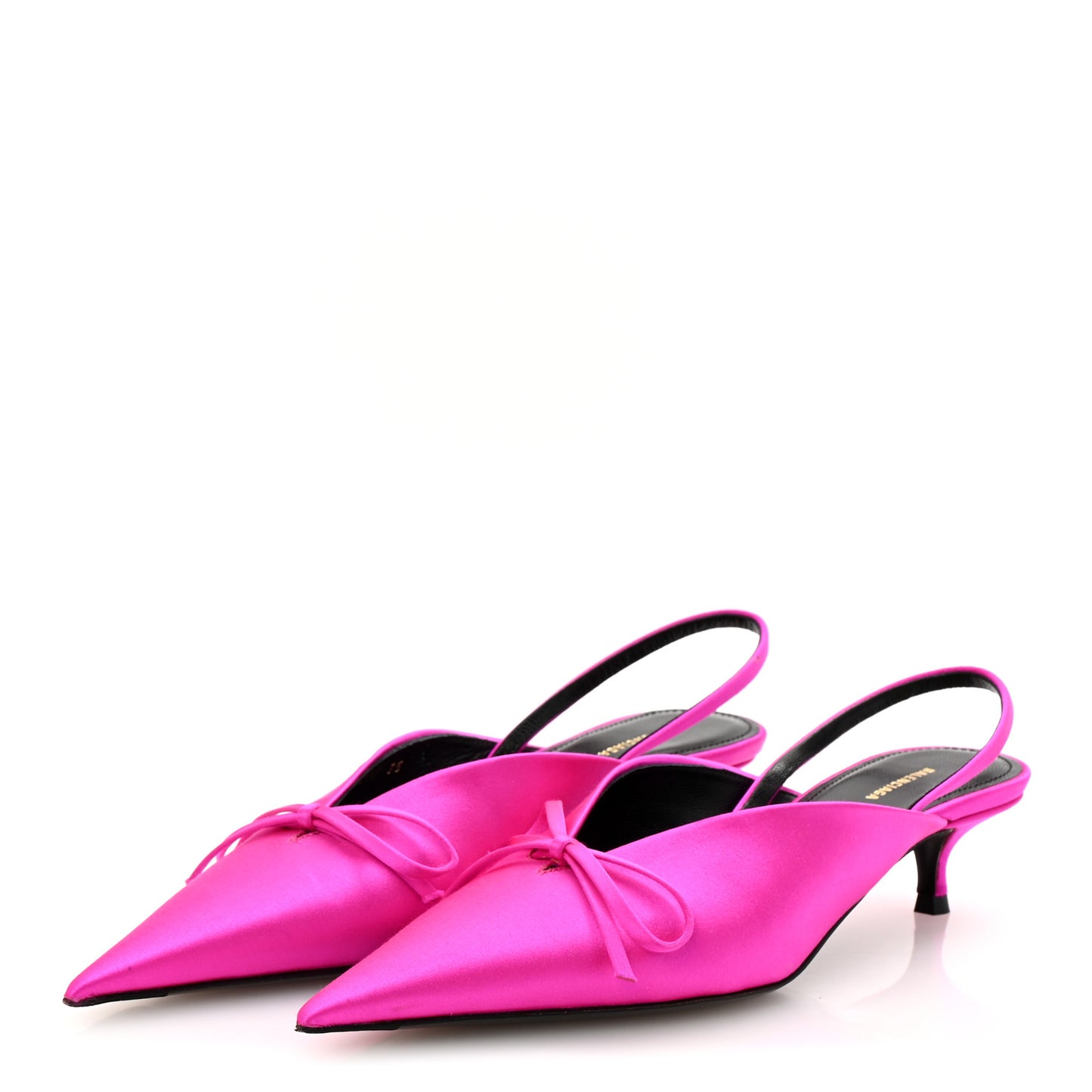 Satin Pointed Toe Knife Slingback 40mm Mules 35 Rose Fuchsia