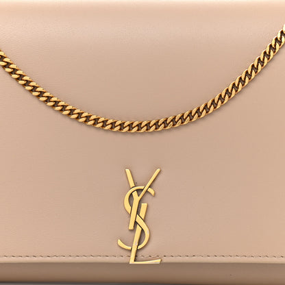 Saint Laurent Glossy Calfskin Monogram Chain Wallet Dark Beige 8 of 12