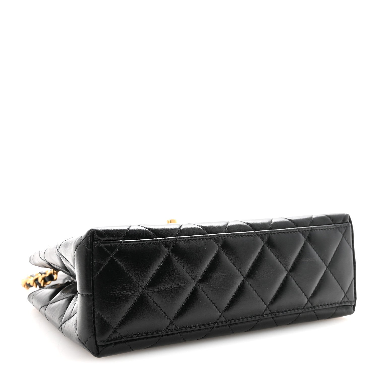 Chanel Shiny Aged Calfskin Quilted Nano Kelly Shopper Black 4 of 11