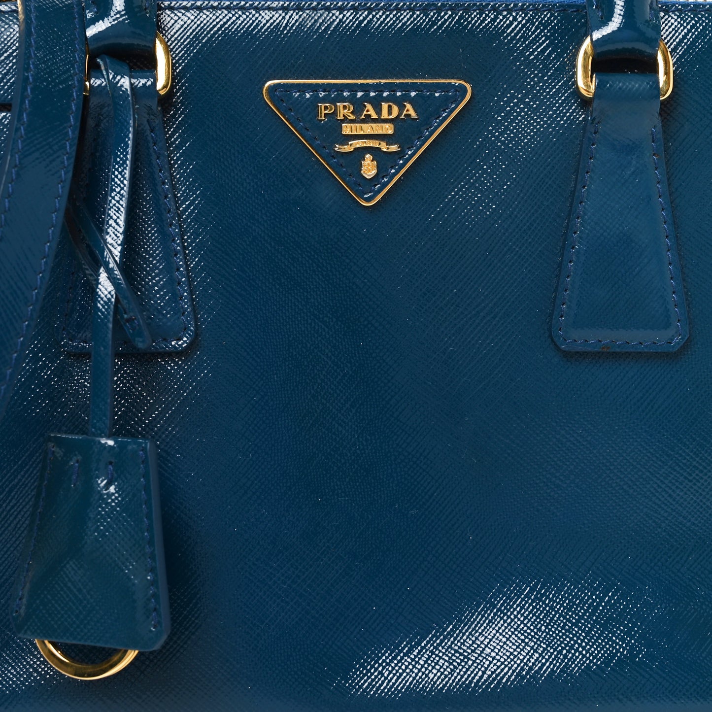 Saffiano Vernice Mini Galleria Double Zip Tote Inchiostro