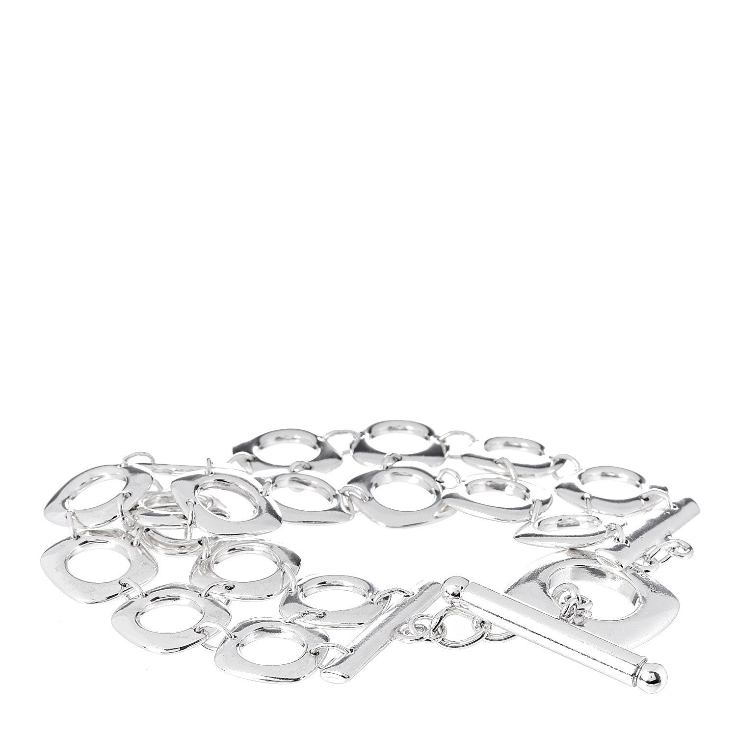 Tiffany Sterling Silver Double Cushion Square Link Toggle Bracelet 3 of 5