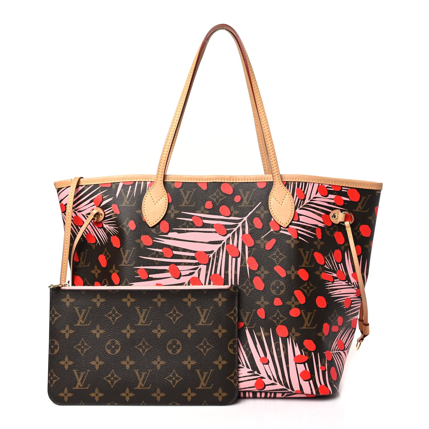 Monogram Jungle Dots Neo Neverfull MM Sugar Pink Poppy