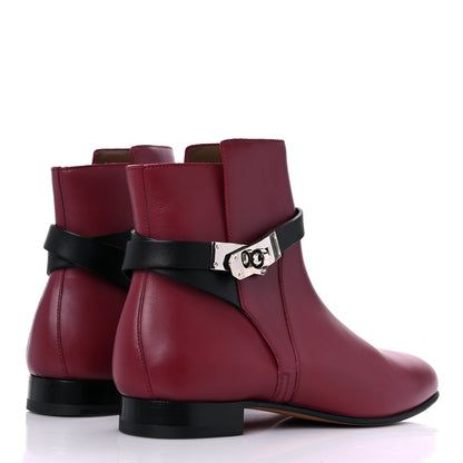 Hermes Calfskin Neo Low Boots 38 Carmin Black 4 of 13