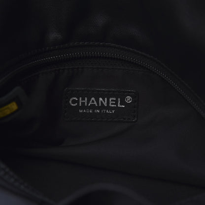 Chanel Coated Canvas Quilted Large Paris Biarritz Tote Black 6 of 10