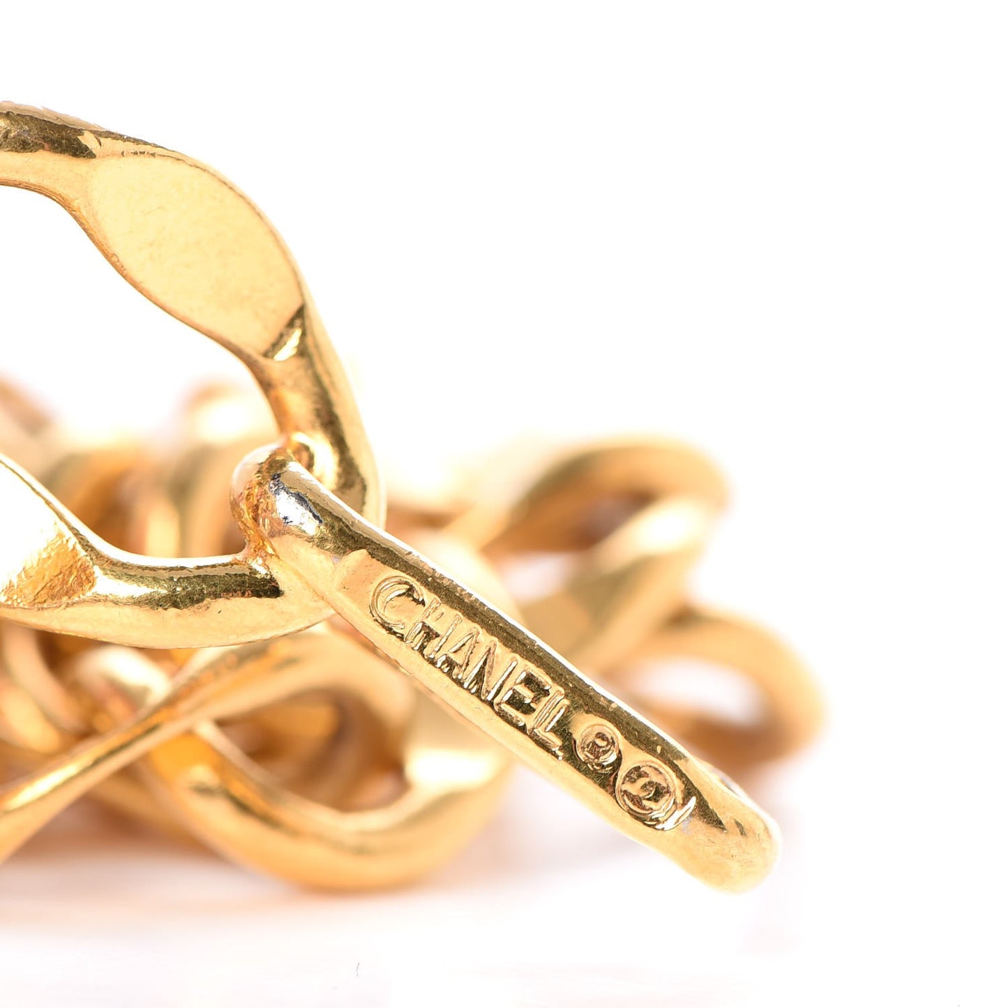 Chain CC Medallion Belt Gold