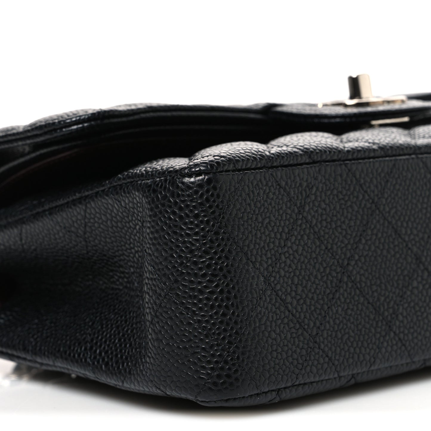 Caviar Quilted Small Double Flap Black