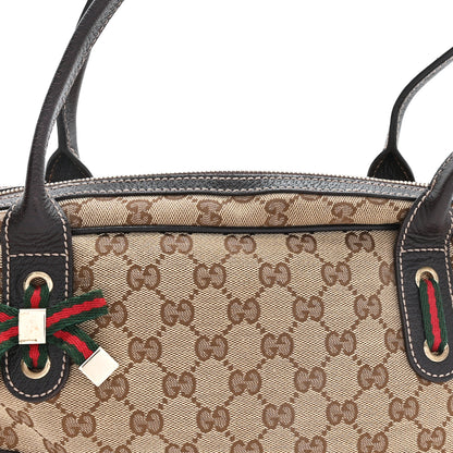 Gucci Monogram Small Princy Satchel Dark Brown 8 of 11