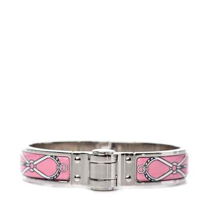 Hermes Enamel Printed Narrow Charniere Cuirs Marins Hinged Bracelet S Quadrichromie 1 of 5