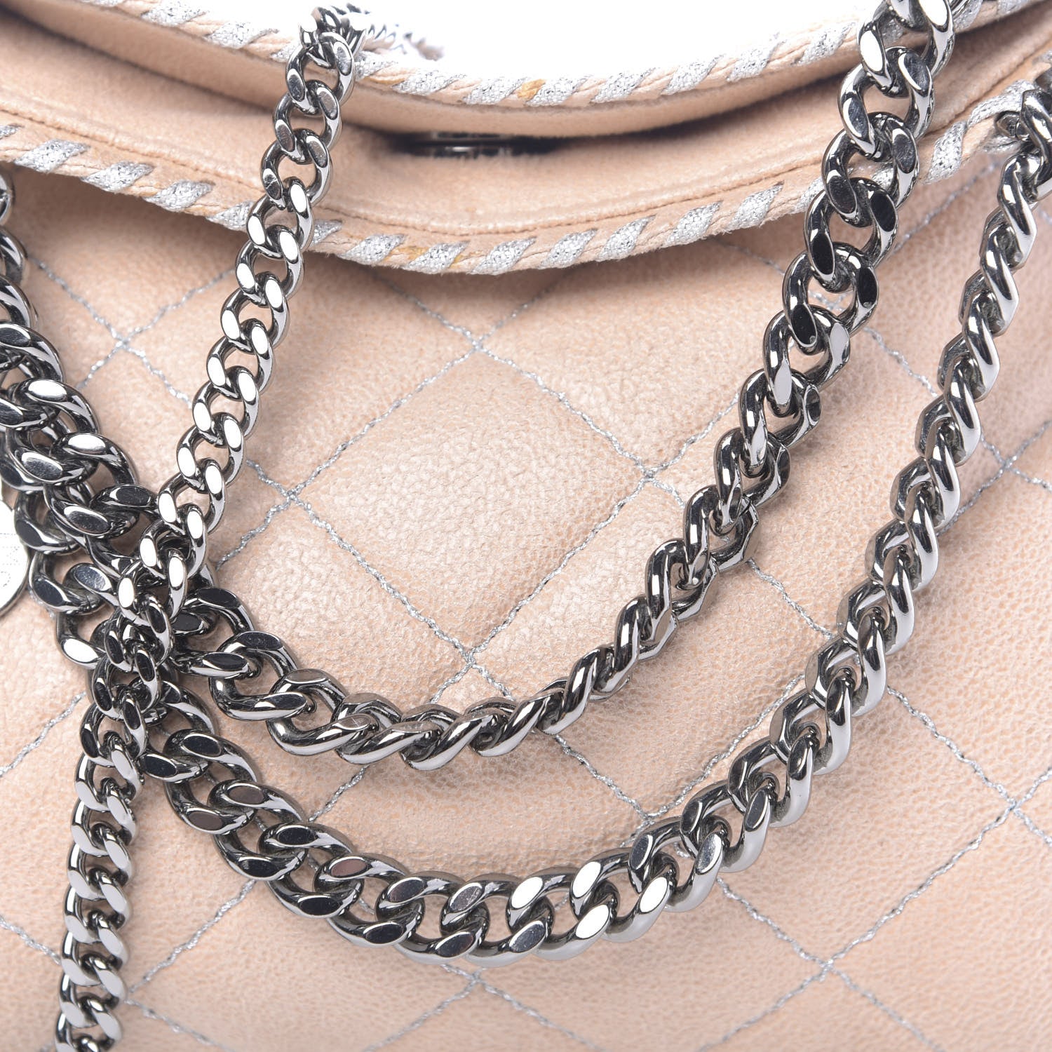 Stella McCartney Shaggy Deer Quilted Mini Falabella Fold Over Tote Powder 9 of 9