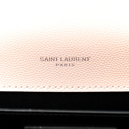 Saint Laurent Grain De Poudre Textured Mixed Matelasse Medium Triquilt Monogram Satchel Marble Pink 7 of 11