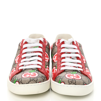 Gucci GG Supreme Monogram Apple Womens Ace Sneakers 35.5 Red 2 of 10