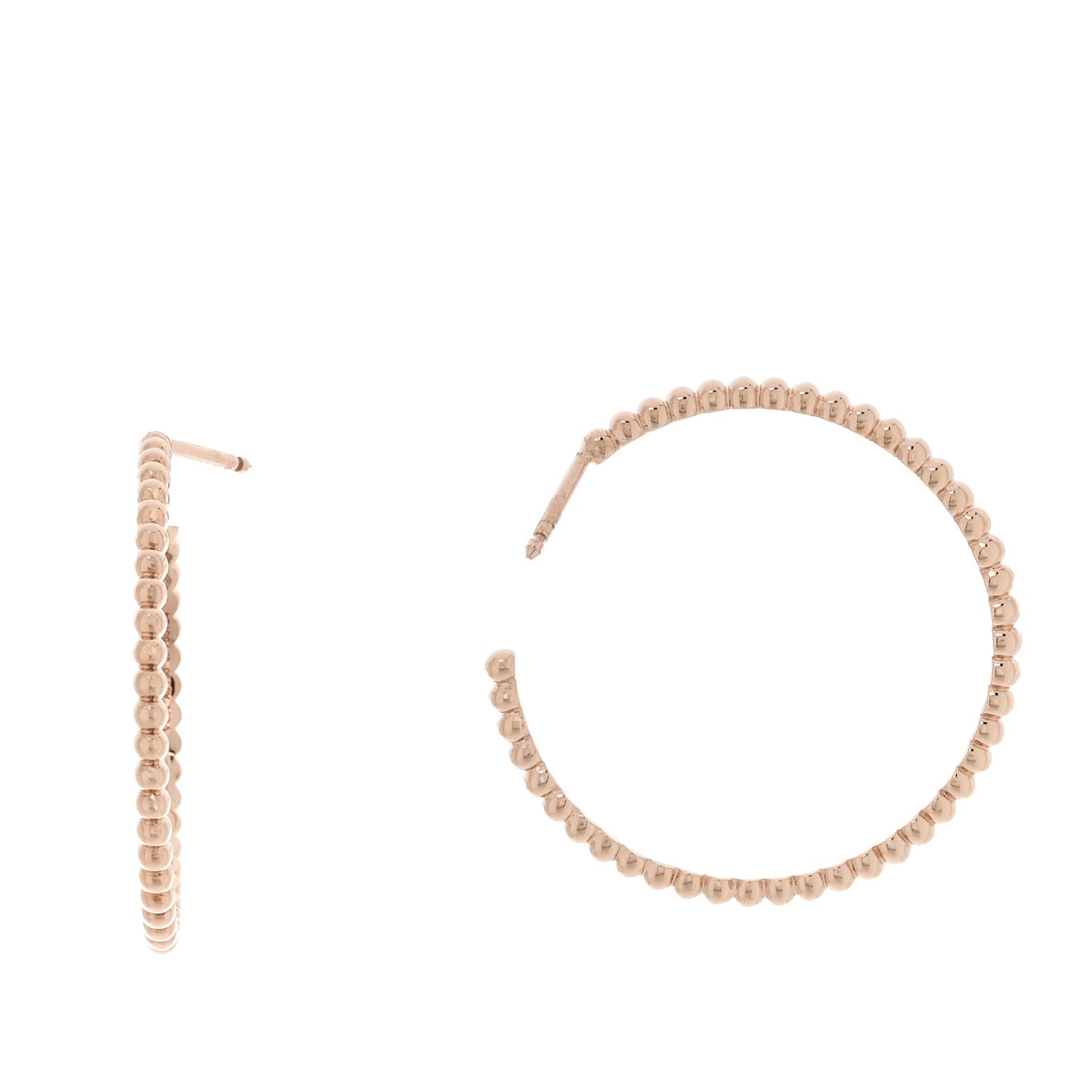 18K Rose Gold Small Perlee Hoop Earrings