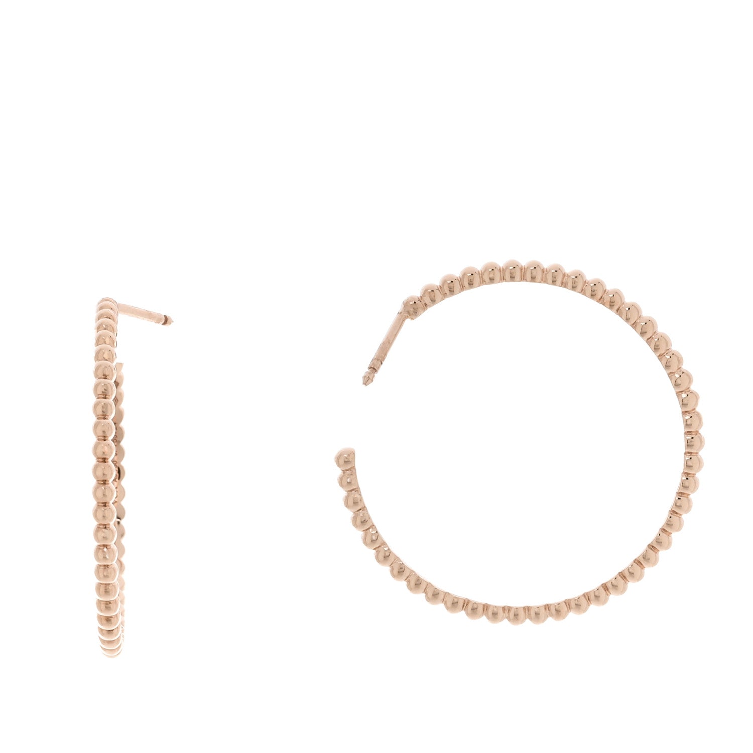 Van Cleef & Arpels 18K Rose Gold Small Perlee Hoop Earrings 1 of 5