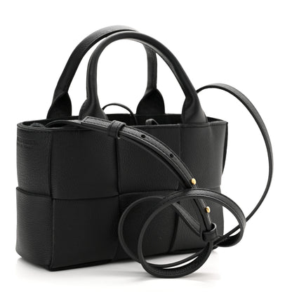 Bottega Veneta Grained Calfskin Maxi Intrecciato Mini Arco Tote Black 4 of 9