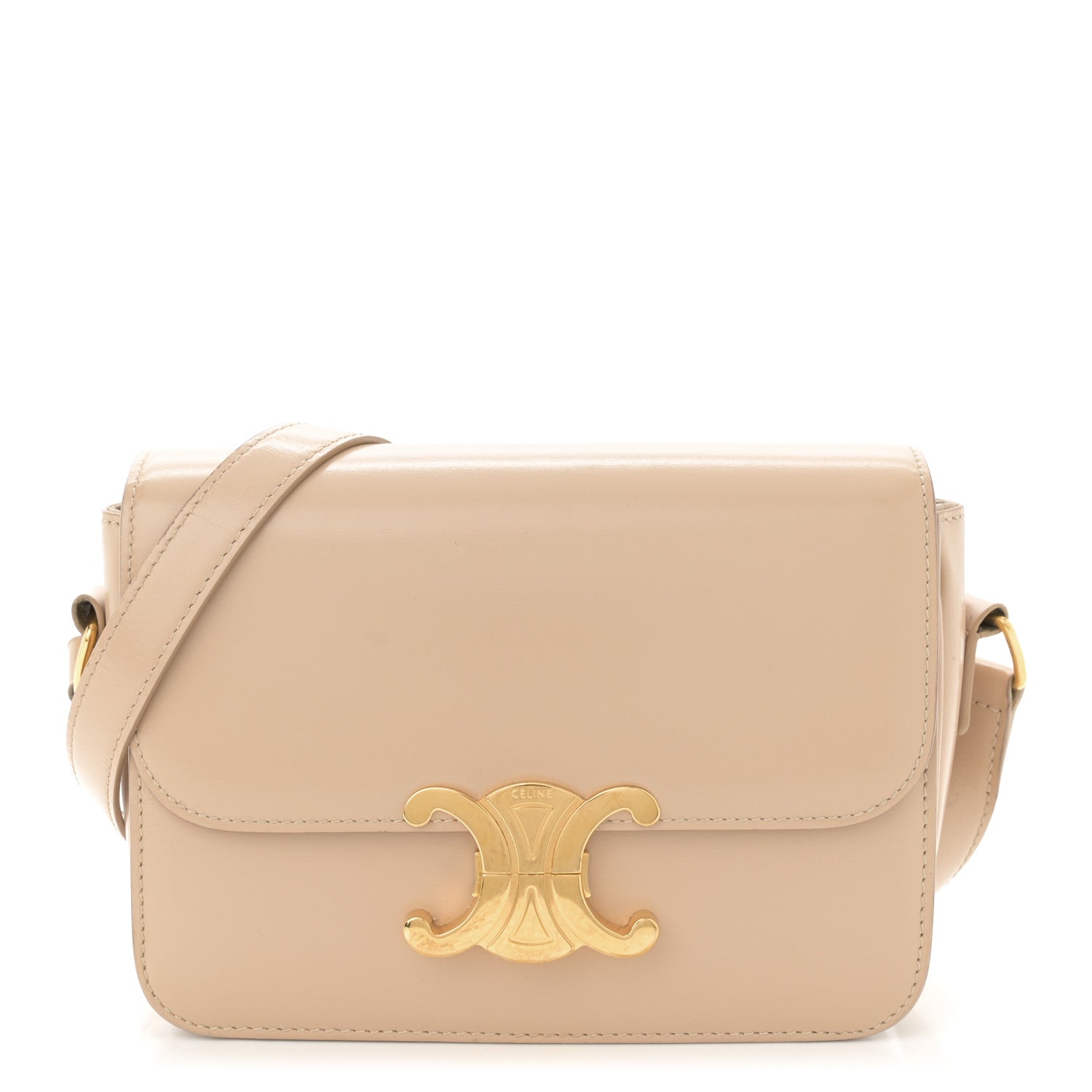 Celine Shiny Calfskin Teen Triomphe Nude 1 of 17