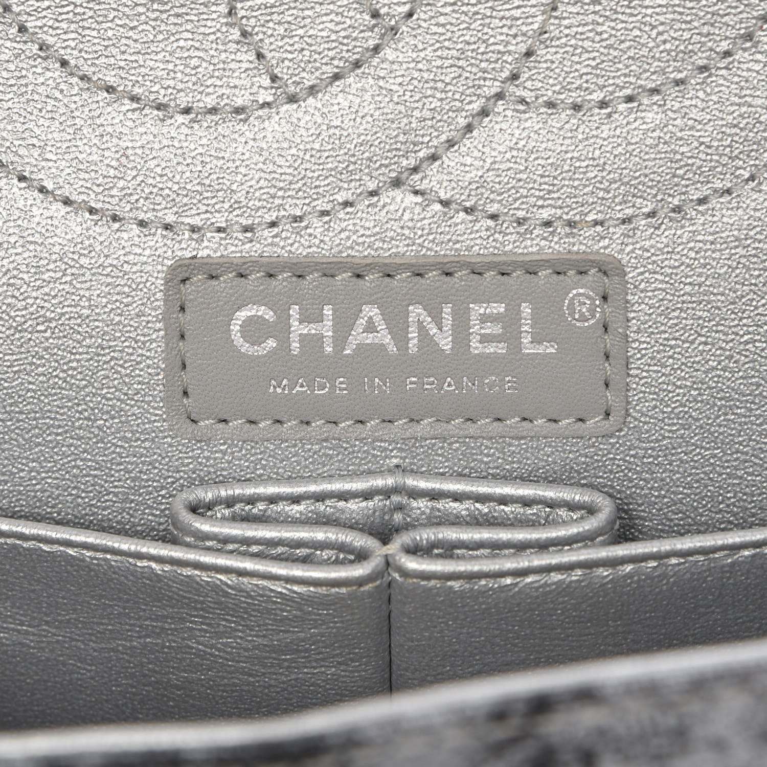 Chanel Metallic Caviar Quilted 2.55 Reissue 226 Flap Silver Black 6 of 12