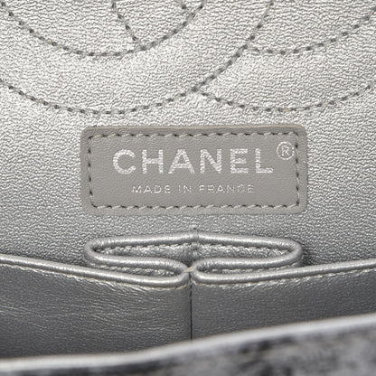 Chanel Metallic Caviar Quilted 2.55 Reissue 226 Flap Silver Black 6 of 12