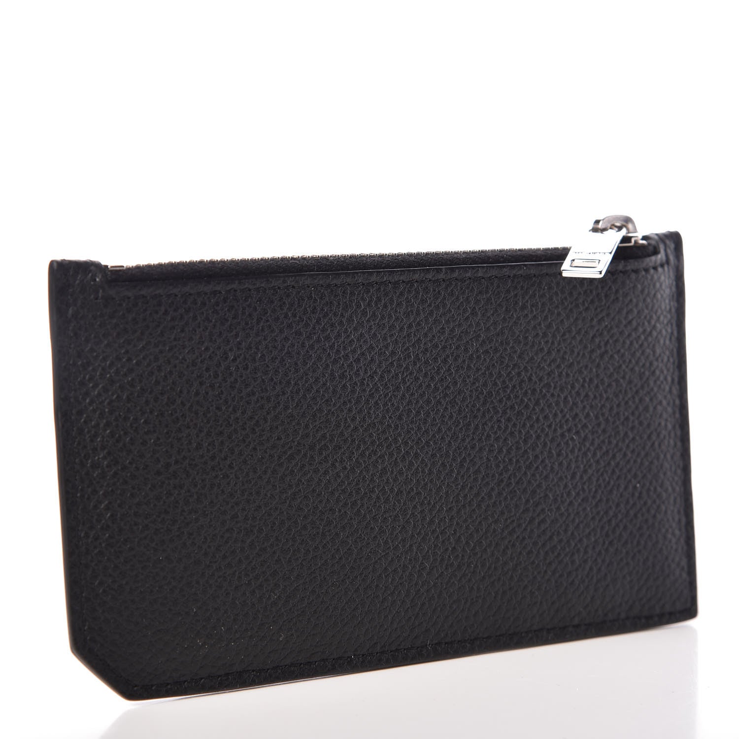Saint Laurent Grained Calfskin 5 Fragments Zip Pouch Card Holder Black 3 of 7