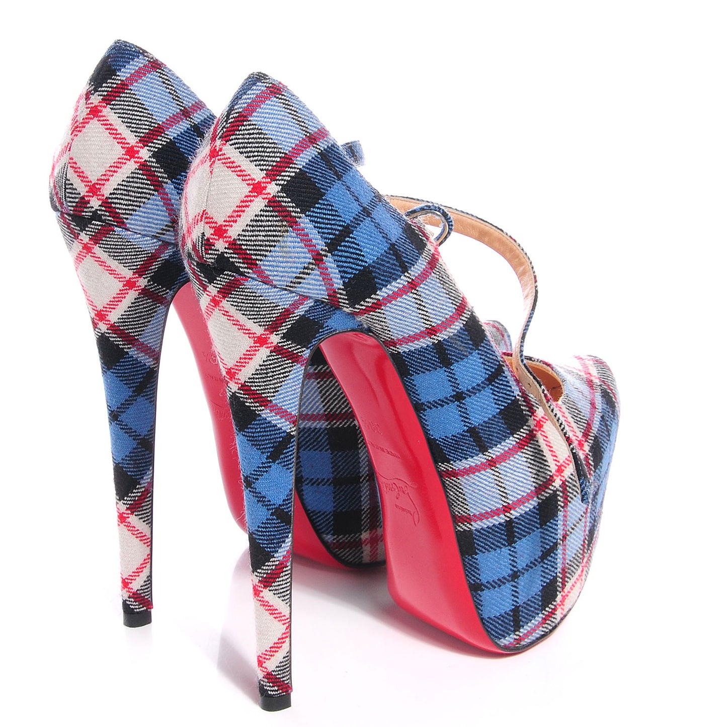 Fabric Tartan Print Lady Daf 160 Pumps 38.5