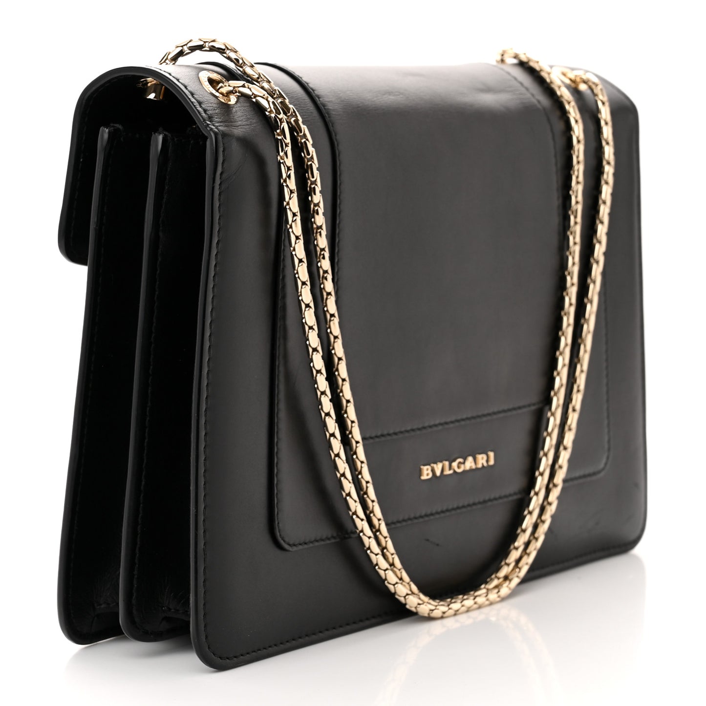 Calfskin Serpenti Forever Crossbody Bag Black