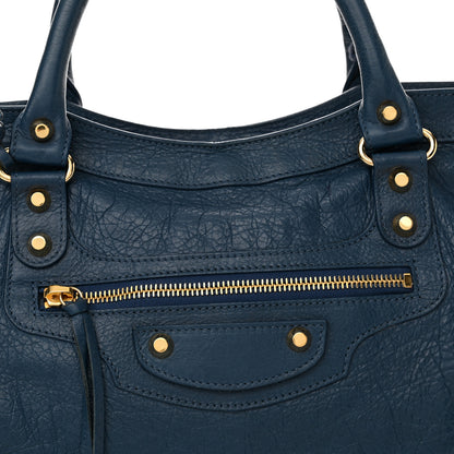 Balenciaga Agneau Classic Gold Hardware City Bleu Profond 9 of 11
