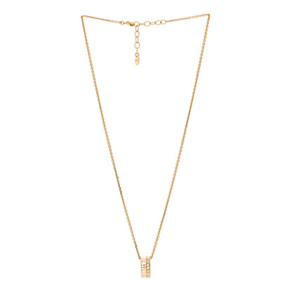 Christian Dior Metal Lacquer Crystal Night Code Necklace Gold White 3 of 5