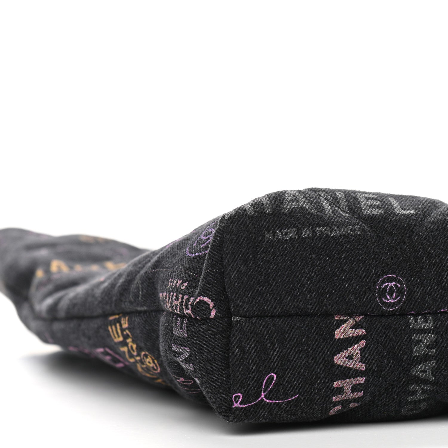 Chanel Denim Quilted Denim Mood Maxi Shopping Bag Black Multicolor 9 of 11