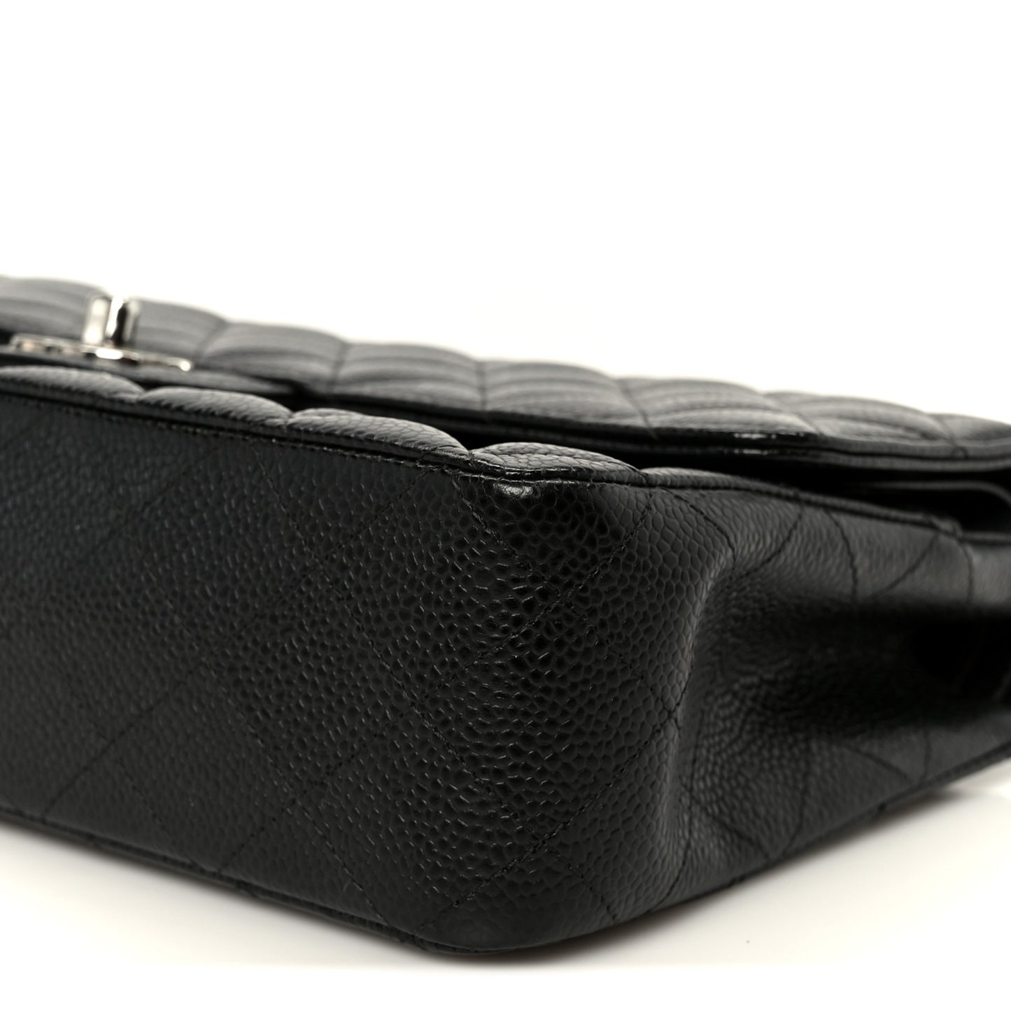 Caviar Quilted Medium Double Flap Black