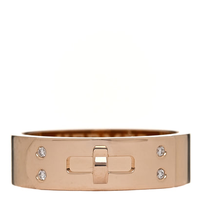 Hermes 18K Rose Gold Diamond PM Kelly Ring 48 4.5 1 of 4