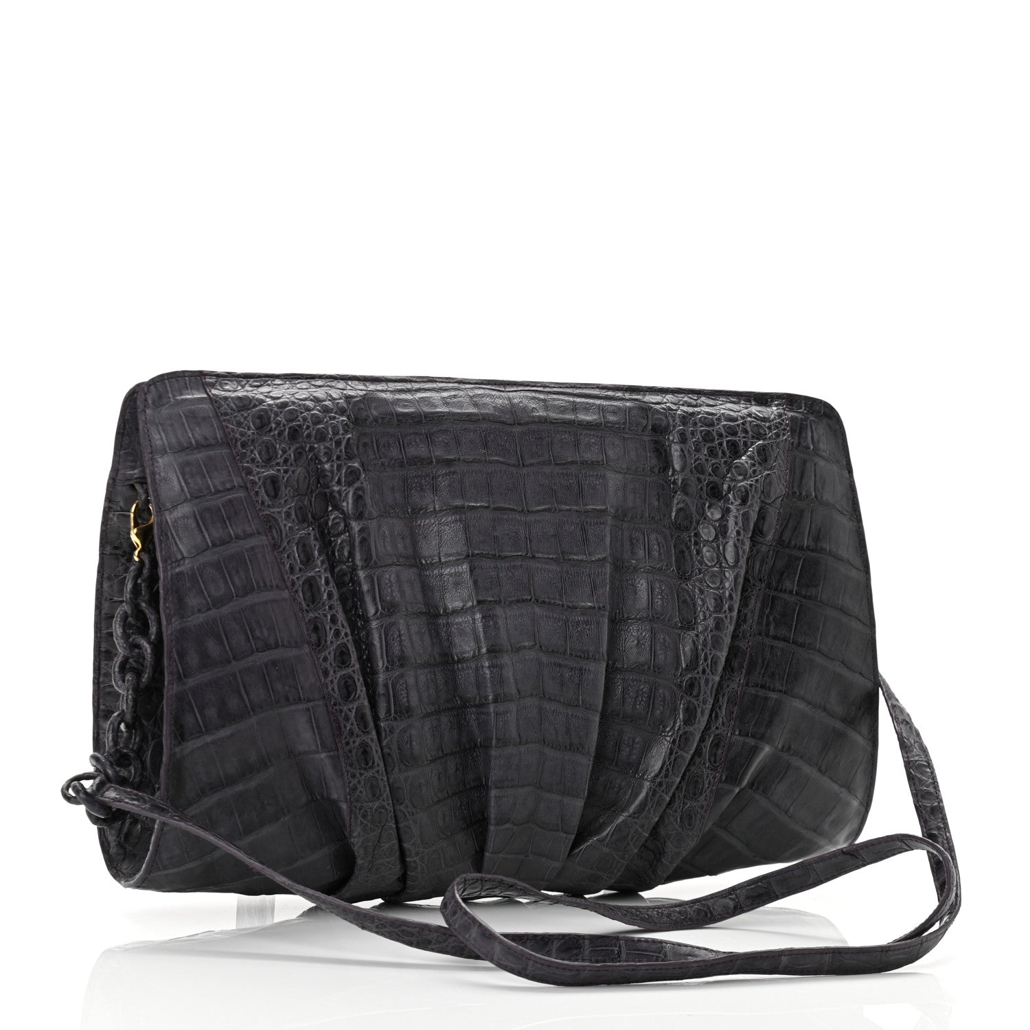 Nancy Gonzalez Crocodile Slim Frame Chain Clutch Degrade 3 of 9