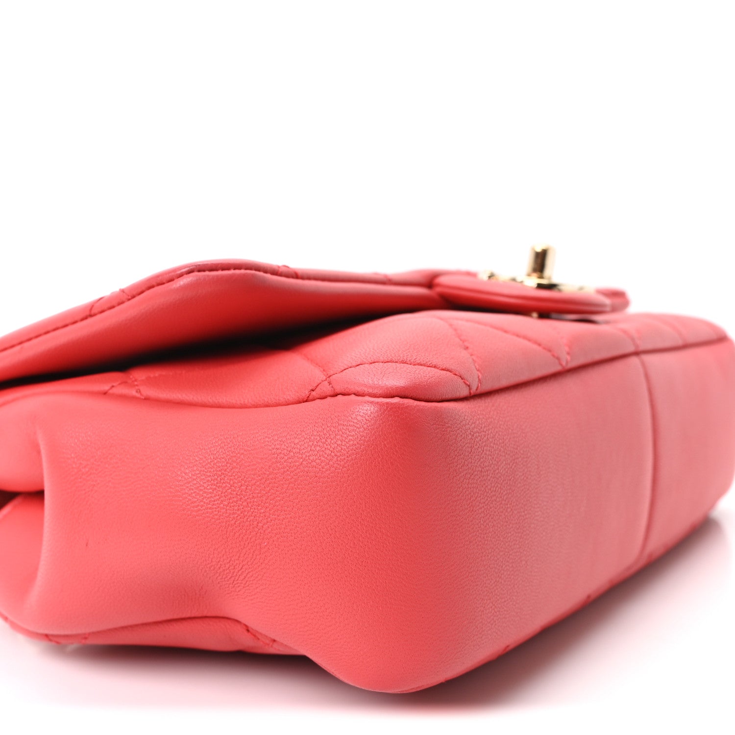 Chanel Lambskin Quilted Resin Bi-Color Chain Flap Bag Red 9 of 10