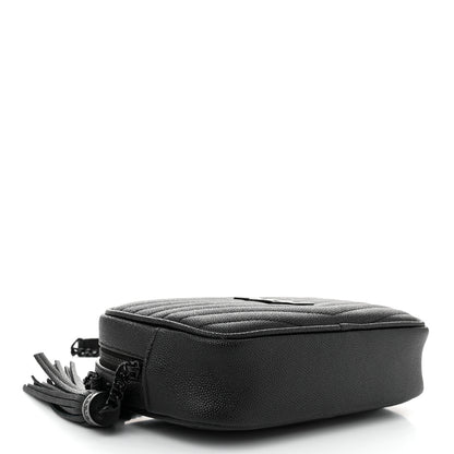 Saint Laurent Grain De Poudre Matelasse Monochrome Monogram Mini Lou Camera Bag Black 4 of 11