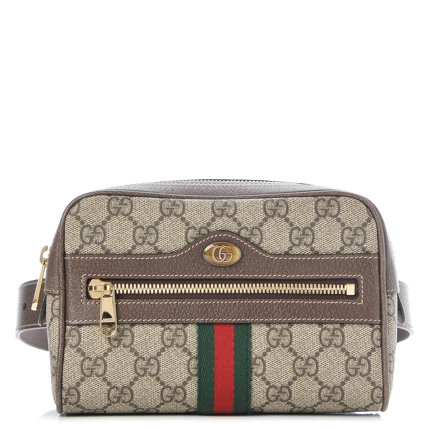 GG Supreme Monogram Web Small Ophidia Belt Bag 65 26 Dark Brown