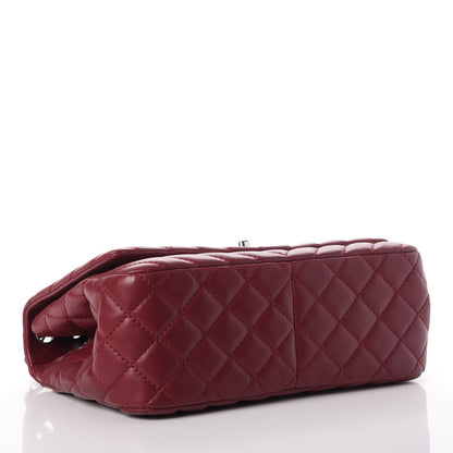 Chanel Lambskin Surpique Chevron Medium Single Flap Dark Red 4 of 14