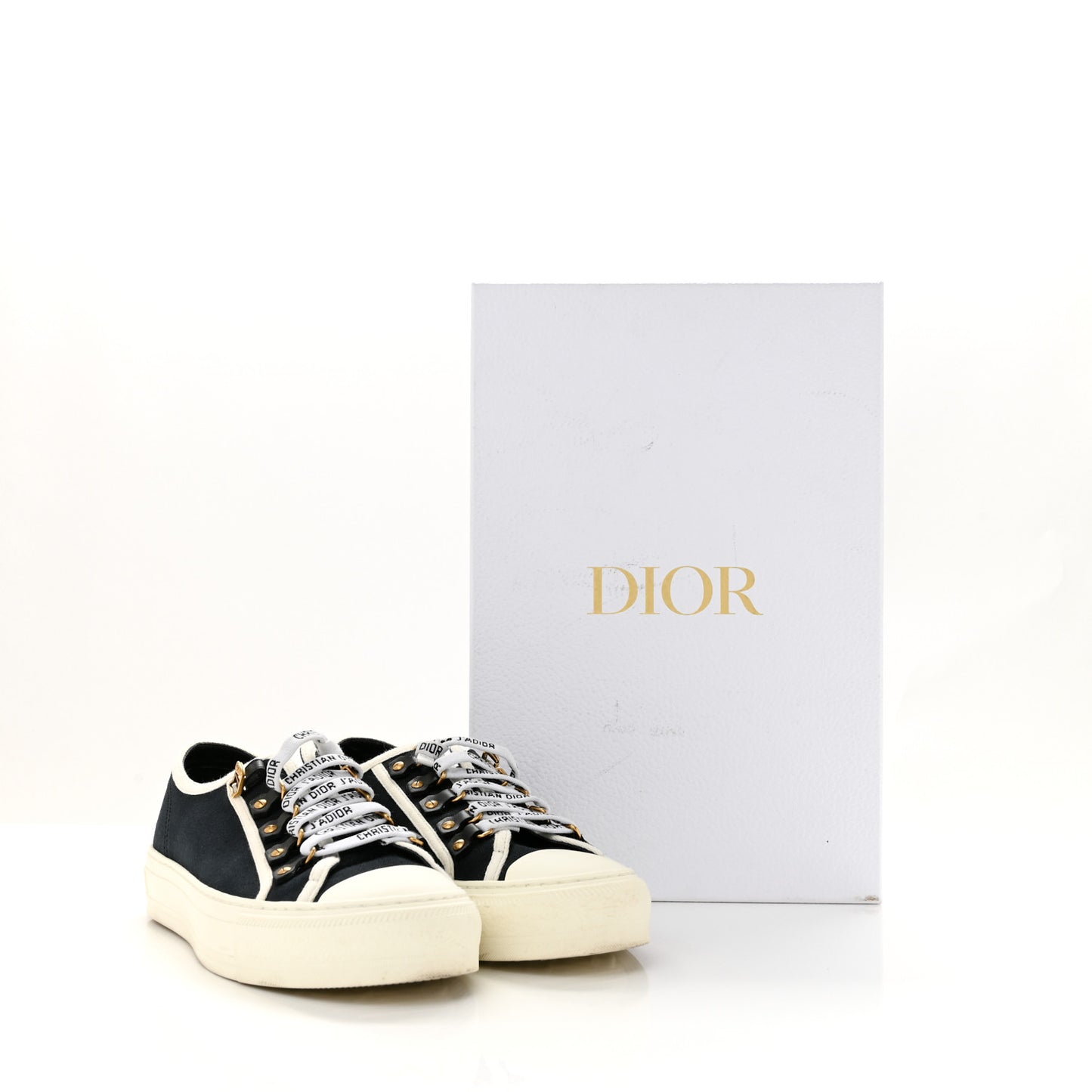 Canvas Walk'N'Dior Low Top Sneakers 38 Black
