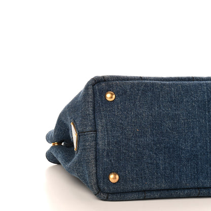 Prada Denim Small Logo Tote Black 9 of 10