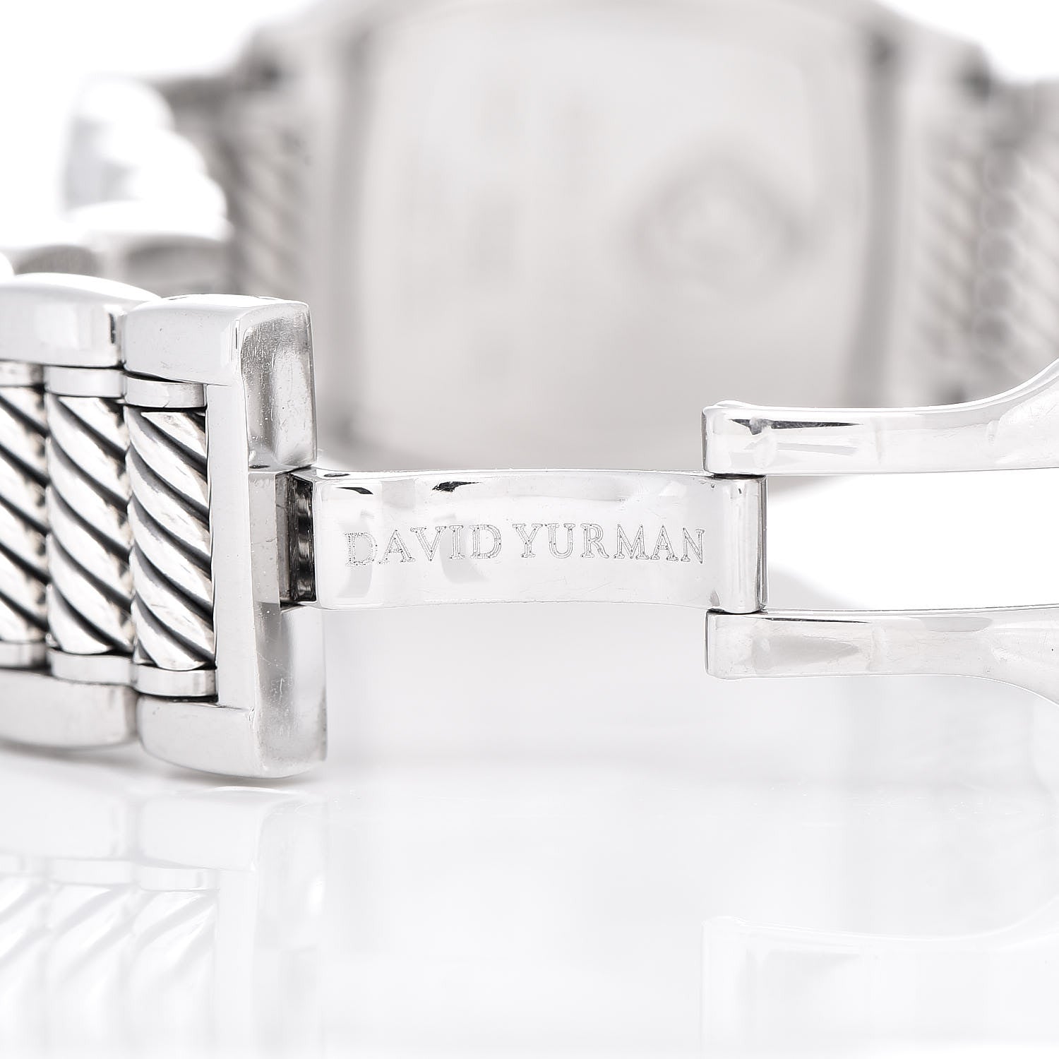 David Yurman Stainless Steel Sterling Silver Diamond Mother of Pearl 25mm Thoroughbred Quartz Watch 6 of 8