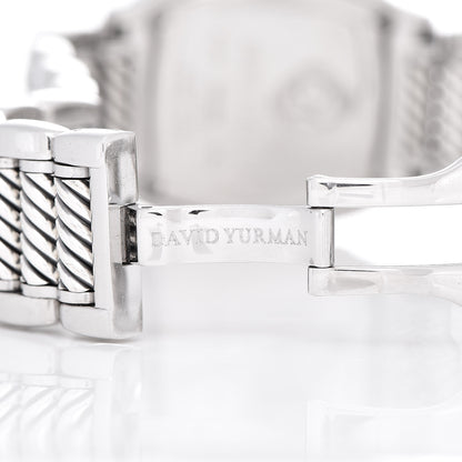 David Yurman Stainless Steel Sterling Silver Diamond Mother of Pearl 25mm Thoroughbred Quartz Watch 6 of 8